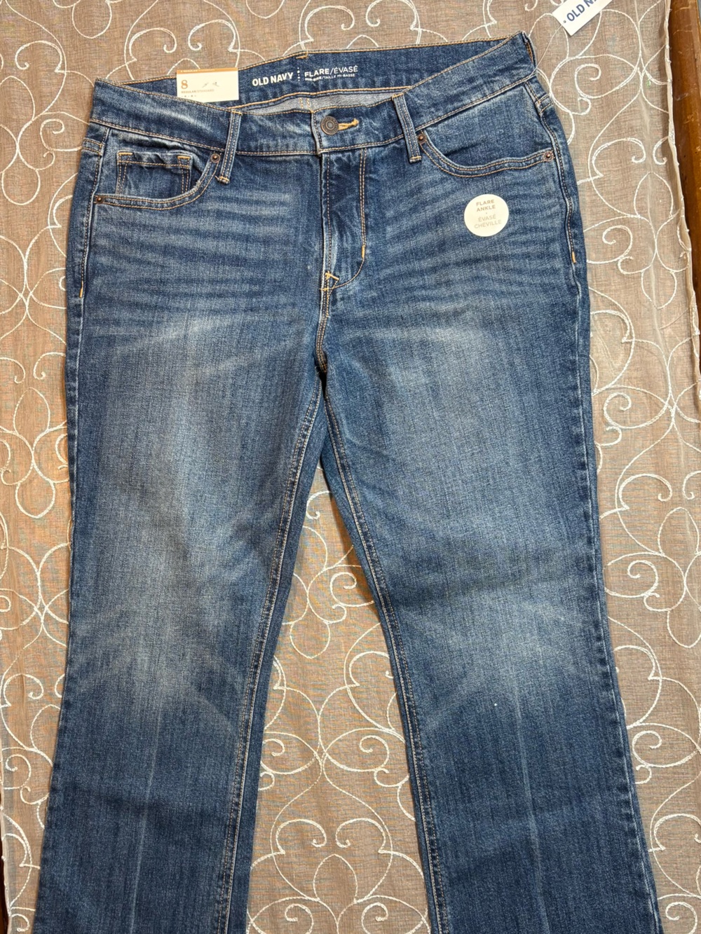Old Navy Medium Blue Women's Flare Ankle Jeans